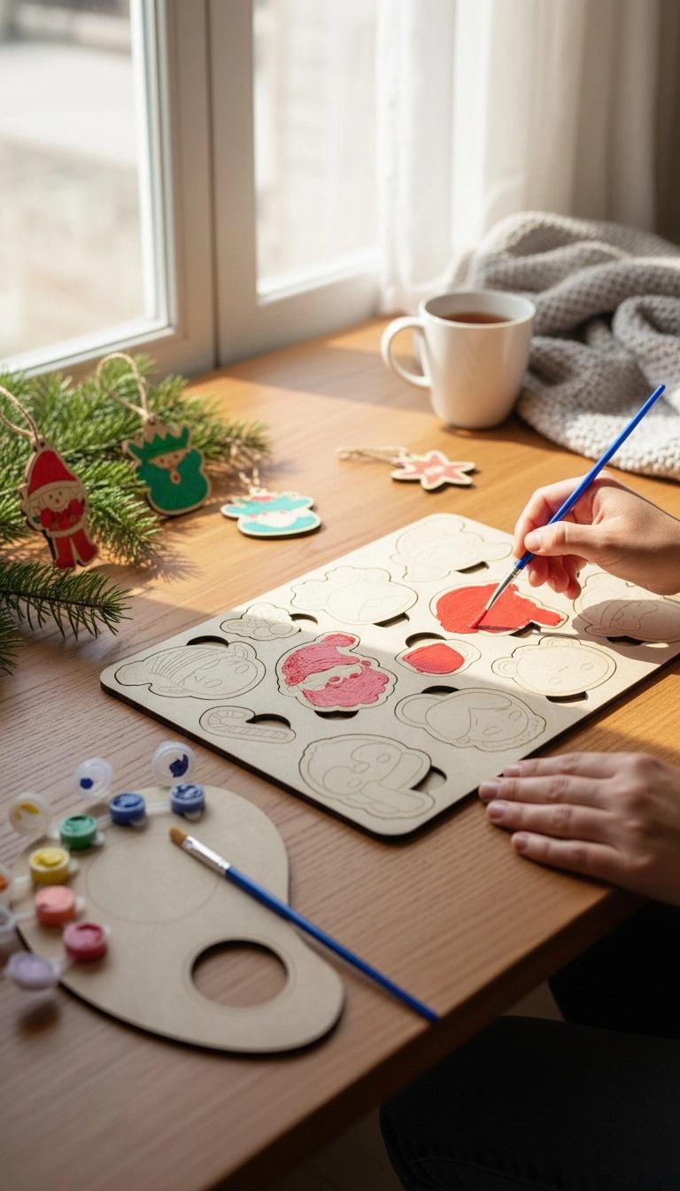 Noel Temalı Ahşap Boyama Oyun Seti | Okul Öncesi Etkinlik