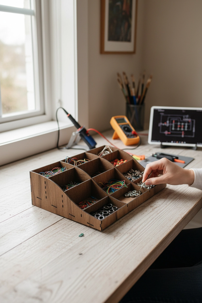 Ahşap Masaüstü Organizer 12 Bölmeli