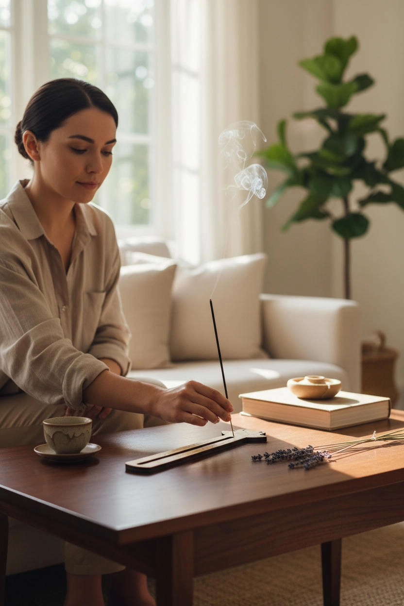 Zaman Kum Saati Ahşap Tütsülük – Spiritüel Minimal Tasarım