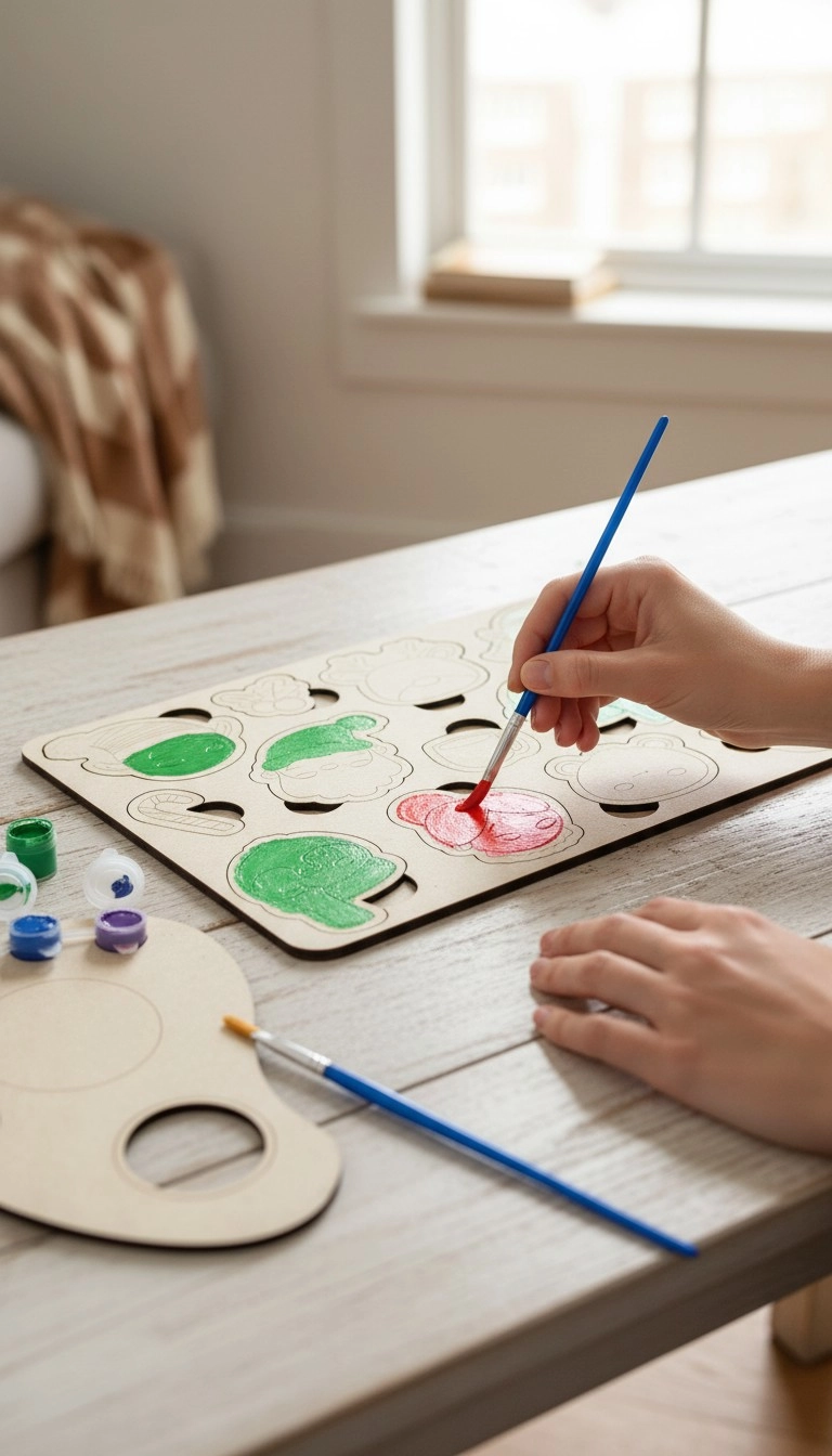 Noel Temalı Ahşap Boyama Oyun Seti | Okul Öncesi Etkinlik