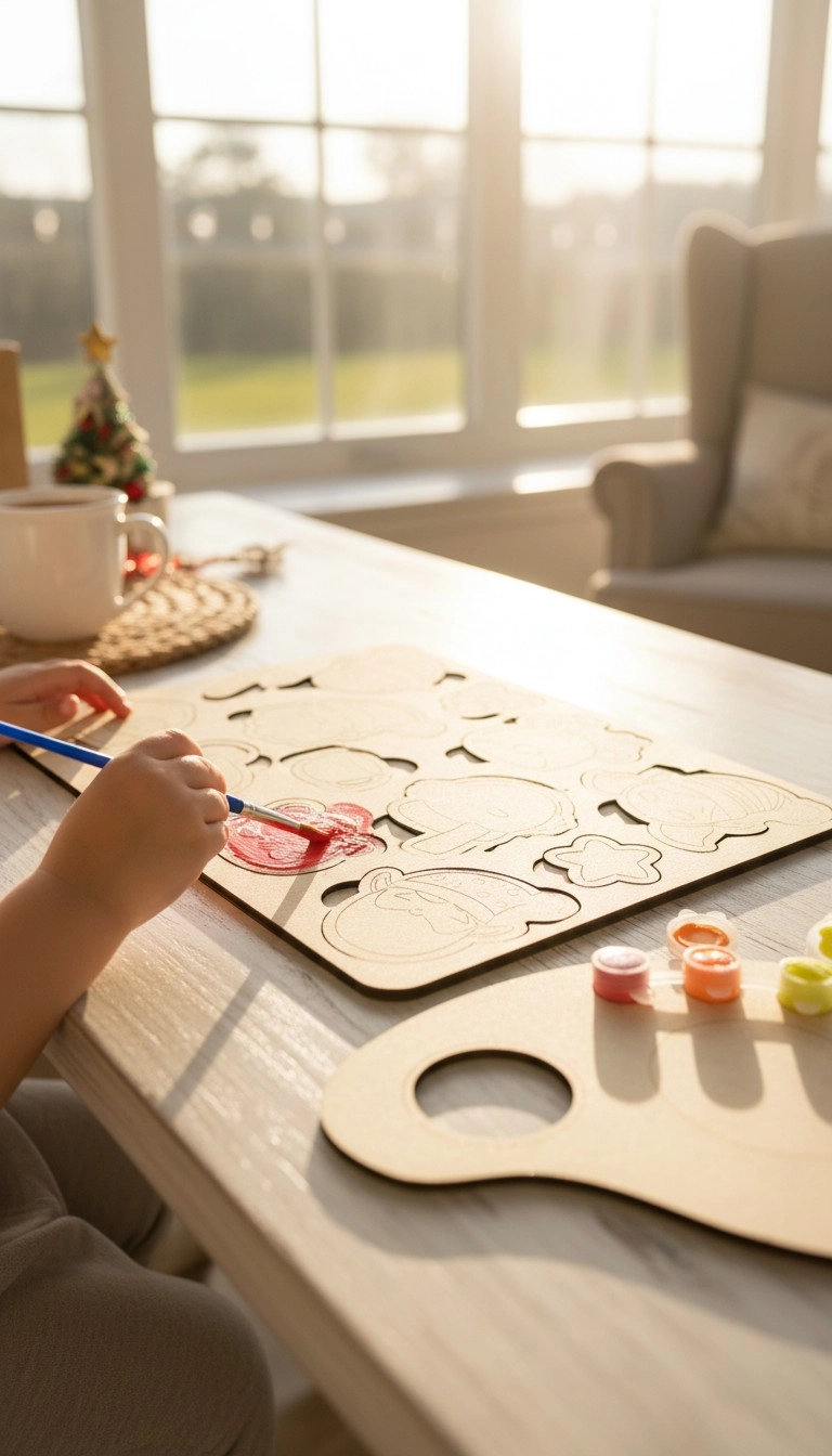 Noel Temalı Ahşap Boyama Oyun Seti | Okul Öncesi Etkinlik