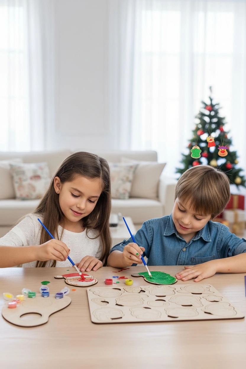 Noel Temalı Ahşap Boyama Oyun Seti | Okul Öncesi Etkinlik