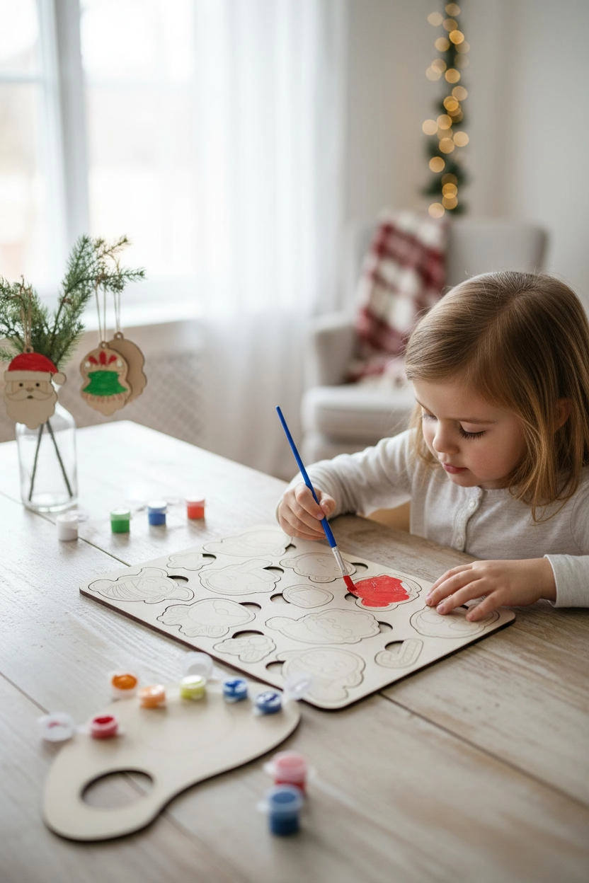Noel Temalı Ahşap Boyama Oyun Seti | Okul Öncesi Etkinlik