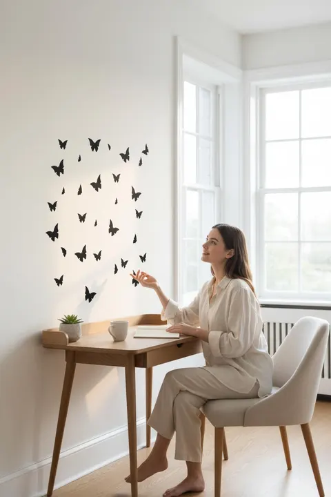 Dekoratif Kelebek Duvar Süsü Seti - Lazer Kesim MDF | 30 Adet (4-6-8-10 cm)