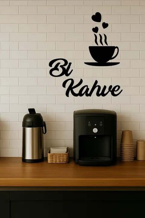 Bi Kahve 40 x 50 cm Duvar Süsü  3 mm MDF Dekoratif Yazı