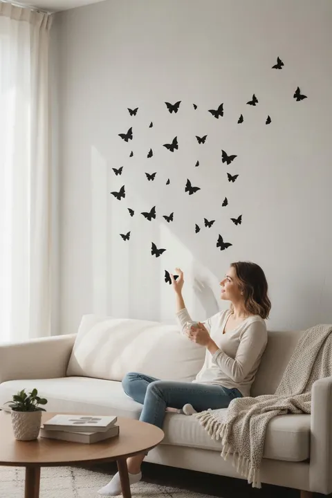 Dekoratif Kelebek Duvar Süsü Seti - Lazer Kesim MDF | 30 Adet (4-6-8-10 cm)