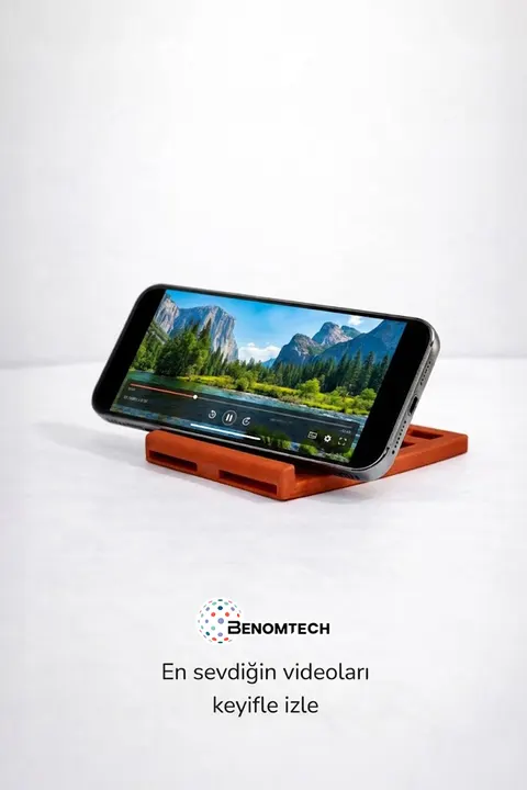 Katlanabilir Masaüstü Telefon ve Tablet Standı (Kahverengi)