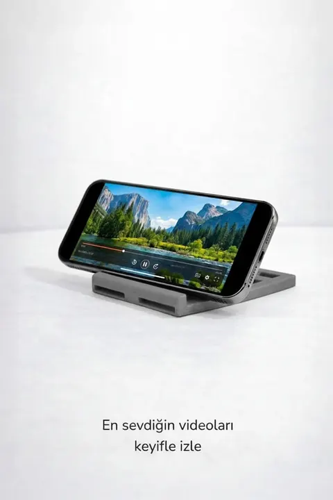 Katlanabilir Masaüstü Telefon ve Tablet Standı (Gri Renk)