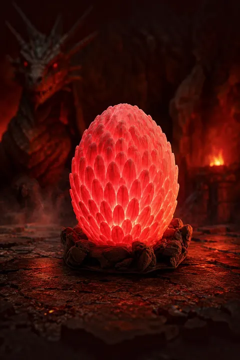 Ejderha Yumurtası Dekoratif Masa Lambası RGB E27 Duy 20 cm DRACORA