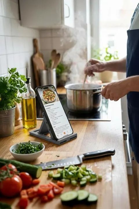 Katlanabilir Masaüstü Telefon ve Tablet Standı (Gri Renk)
