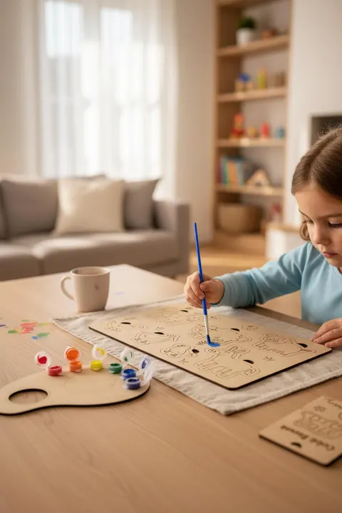 Hayvan Temalı Ahşap Boyama Oyun Seti | Okul Öncesi Etkinlik