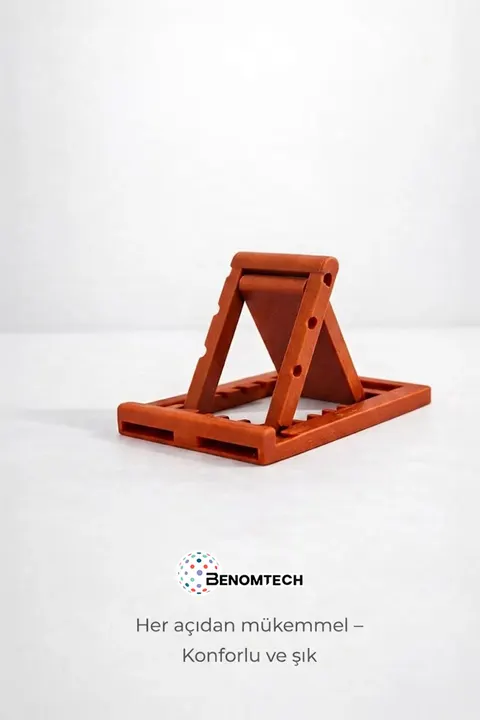 Katlanabilir Masaüstü Telefon ve Tablet Standı (Kahverengi)