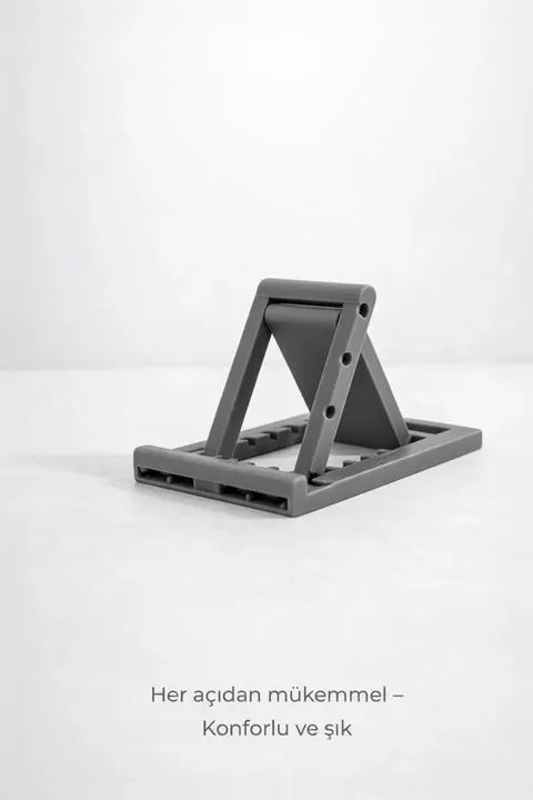 Katlanabilir Masaüstü Telefon ve Tablet Standı (Gri Renk)
