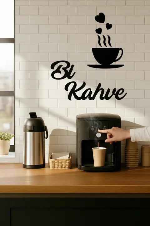  Bi Kahve 40 x 50 cm Duvar Süsü  3 mm MDF Dekoratif Yazı