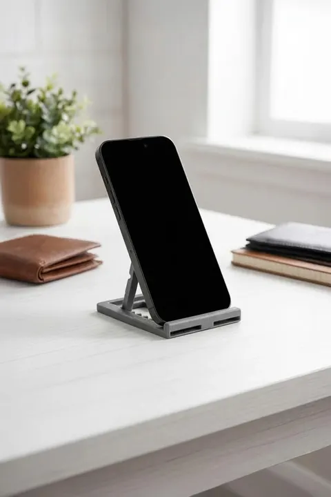 Katlanabilir Masaüstü Telefon ve Tablet Standı (Gri Renk)