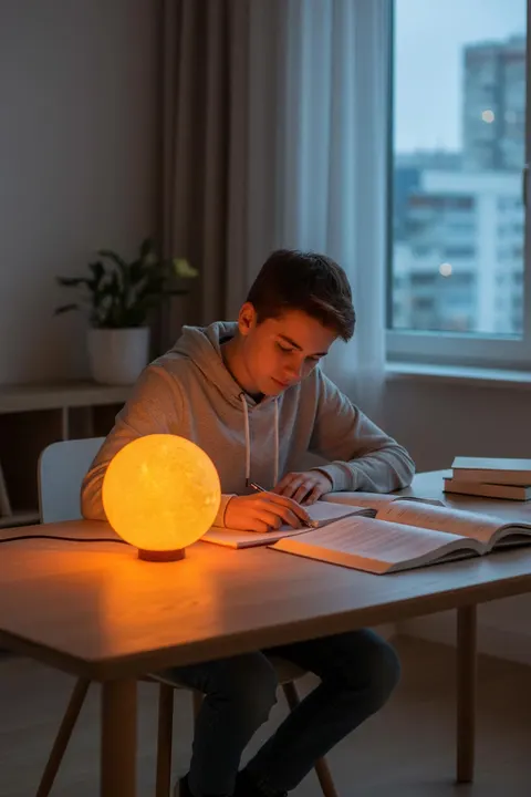 Ay Küre Masa Lambası 17.4 cm Dekoratif Gece Lambası Gün Işığı LED Ampul Dahil