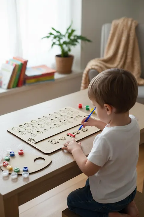 Ahşap Boyanabilir Sayılar ve Matematik - Kendin Yap (DIY) Etkinlik Seti