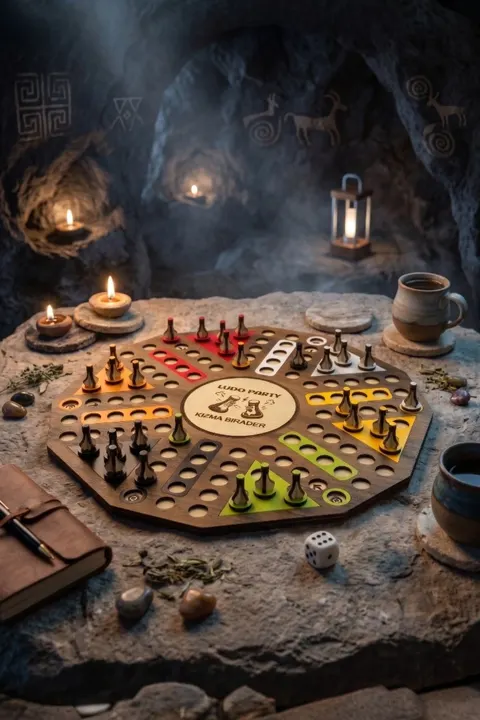 Ahşap Ludo Oyunu (Kızma Birader) - 6 Kişilik Premium Masa Oyunu