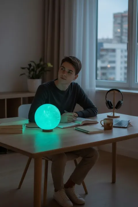 Ay Lambası Kumandalı RGB Renk Değiştiren Gece Lambası 17.4 cm E27 Ampul Dahil