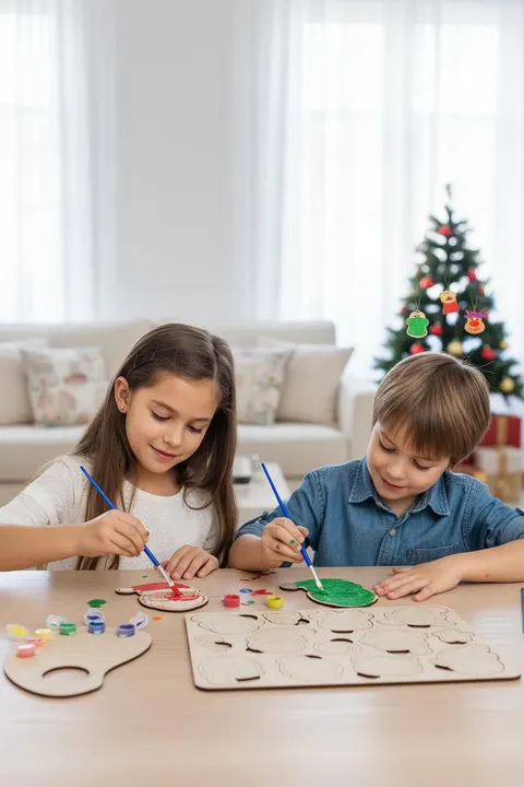 Noel Temalı Ahşap Boyama Oyun Seti | Okul Öncesi Etkinlik