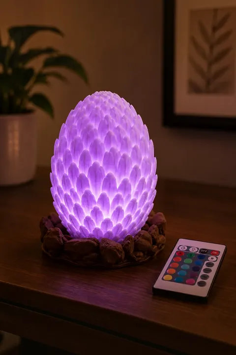 Ejderha Yumurtası Dekoratif Masa Lambası RGB E27 Duy 20 cm DRACORA