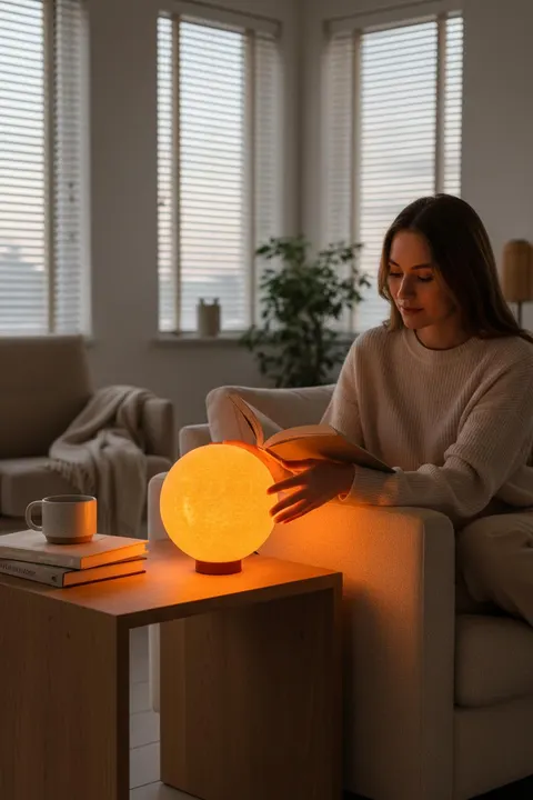 Ay Küre Masa Lambası 17.4 cm Dekoratif Gece Lambası Gün Işığı LED Ampul Dahil