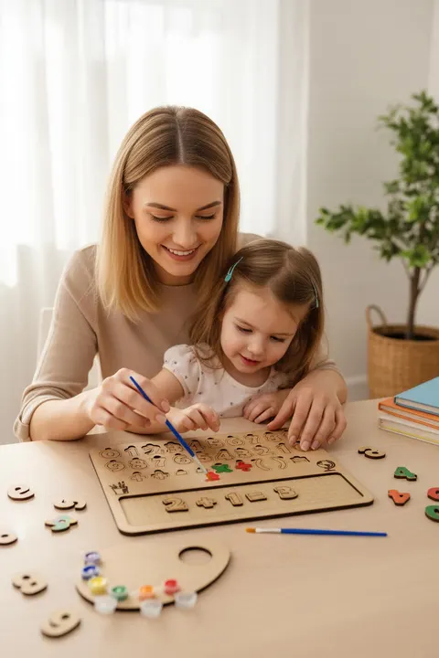 Ahşap Boyanabilir Sayılar ve Matematik - Kendin Yap (DIY) Etkinlik Seti