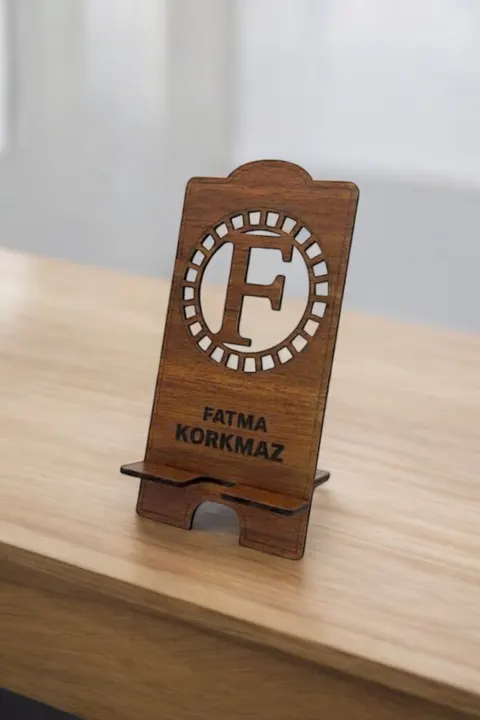 Kişiye Özel Orman Ağacı Desenli Telefon Tutucu (Tüm Harfler)