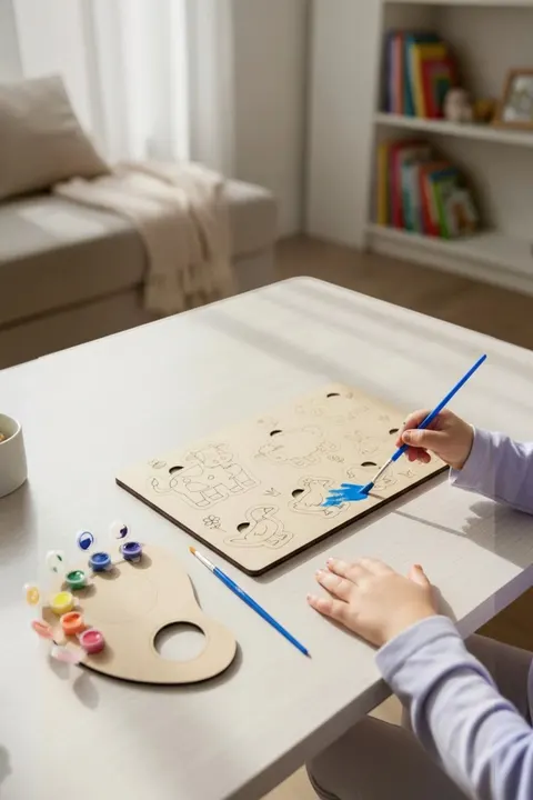 Hayvan Temalı Ahşap Boyama Oyun Seti | Okul Öncesi Etkinlik