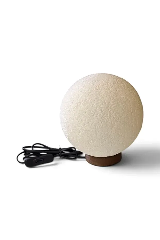 Ay Küre Masa Lambası 17.4 cm Dekoratif Gece Lambası Gün Işığı LED Ampul Dahil