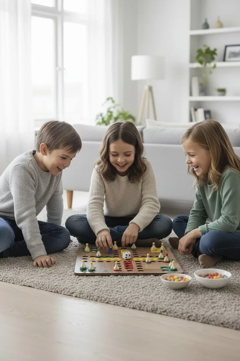 Ludo Party Kızma Birader Oyunu 2-4 Kişilik Ahşap Tabla 23x23 cm