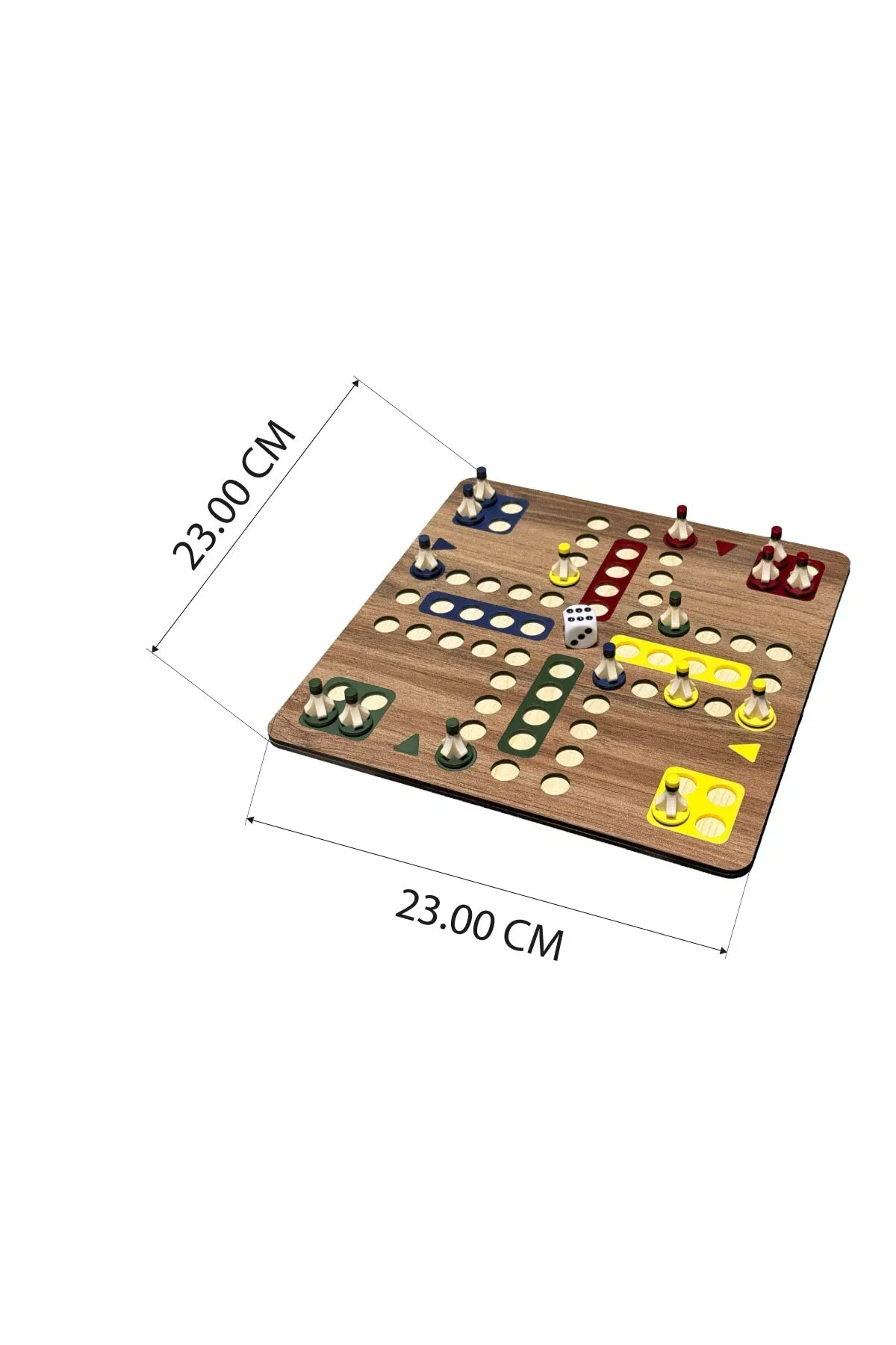 Ludo Party Kızma Birader Oyunu 2-4 Kişilik Ahşap Tabla 23x23 cm