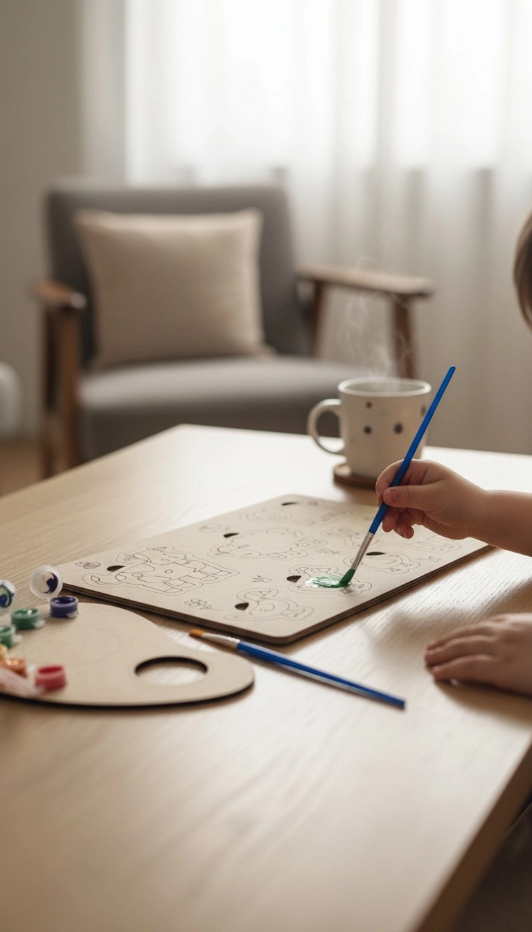 Hayvan Temalı Ahşap Boyama Oyun Seti | Okul Öncesi Etkinlik