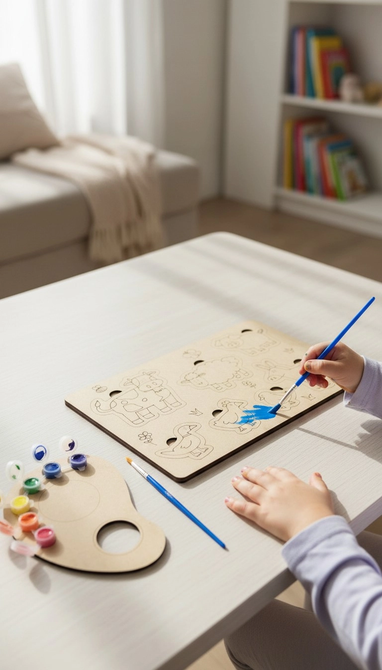 Hayvan Temalı Ahşap Boyama Oyun Seti | Okul Öncesi Etkinlik