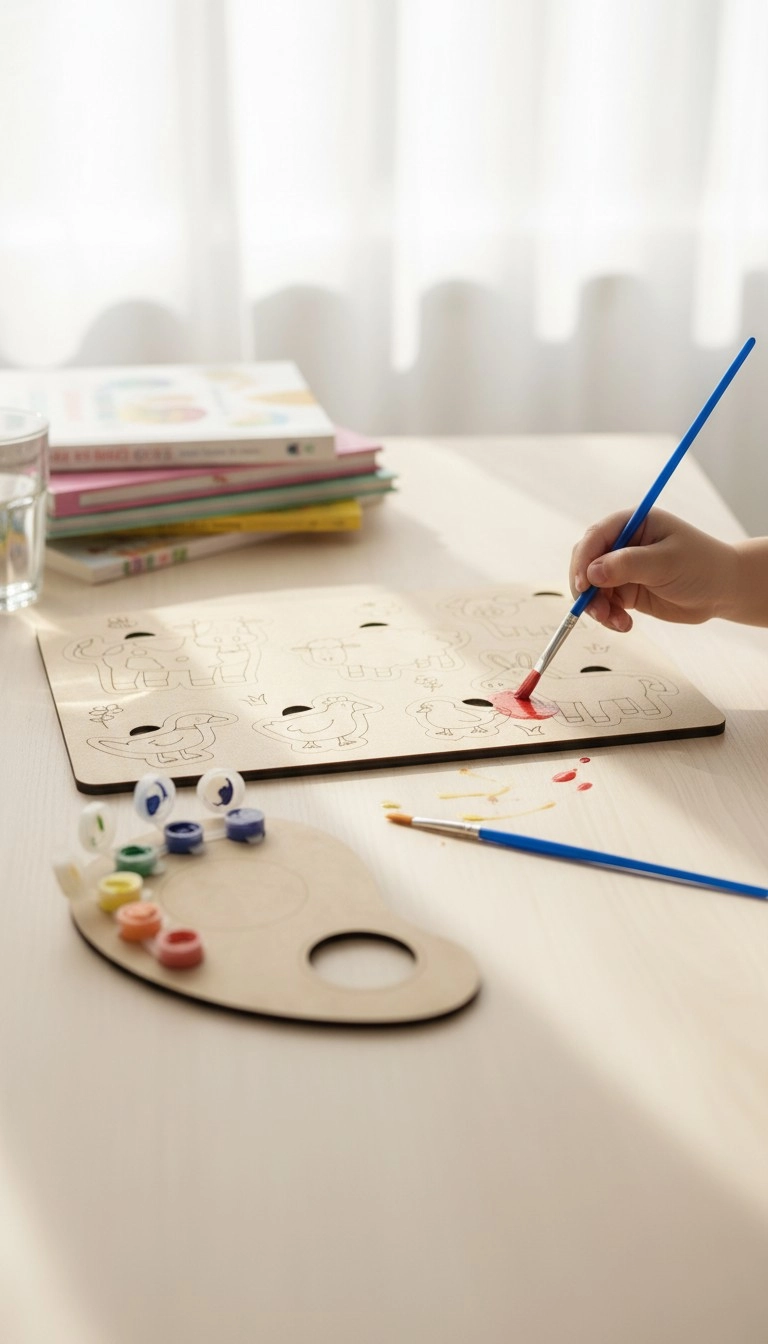 Hayvan Temalı Ahşap Boyama Oyun Seti | Okul Öncesi Etkinlik